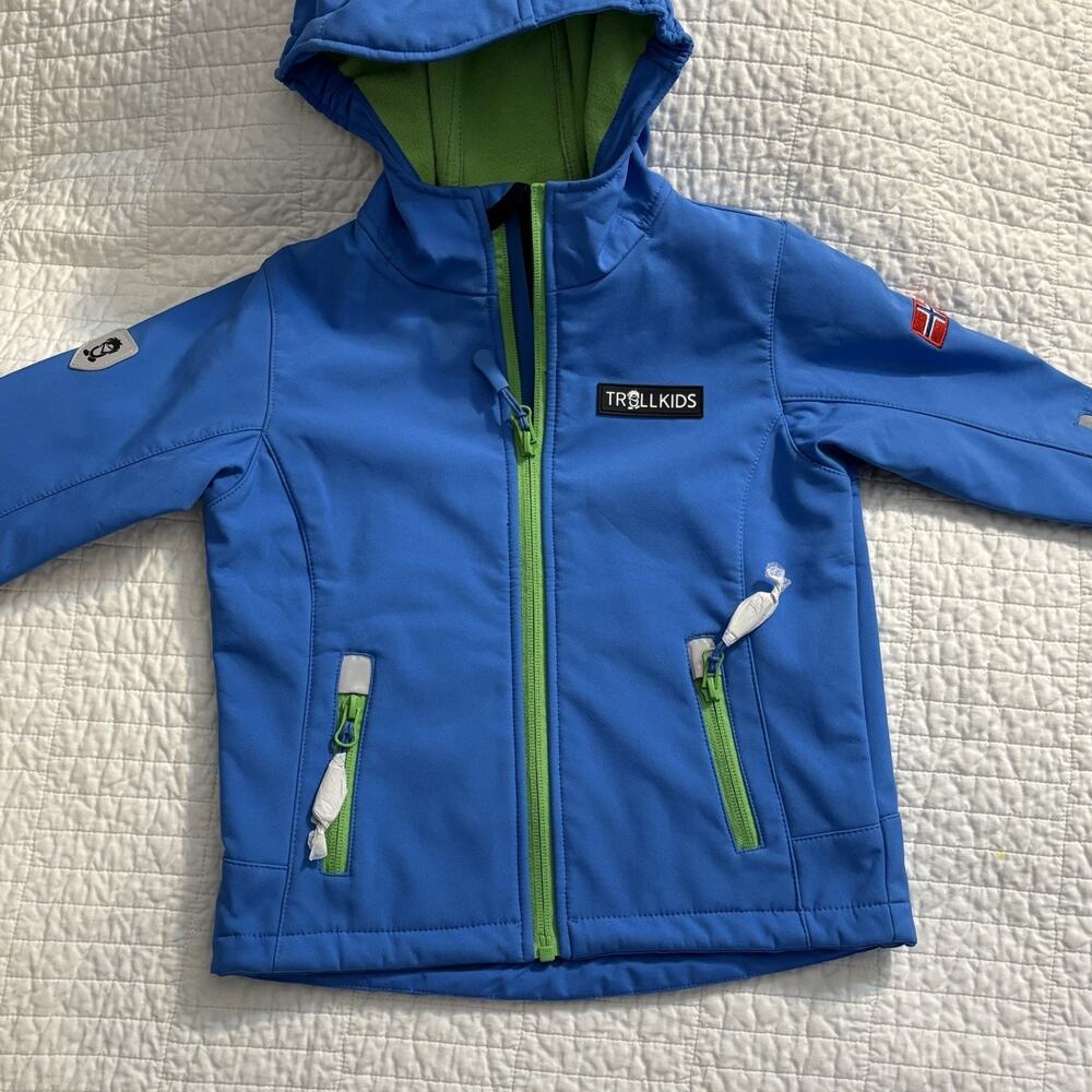 Trollkids (Norway Brand) Kids/Youth Blue & Green Performance Jacket Size 3/4